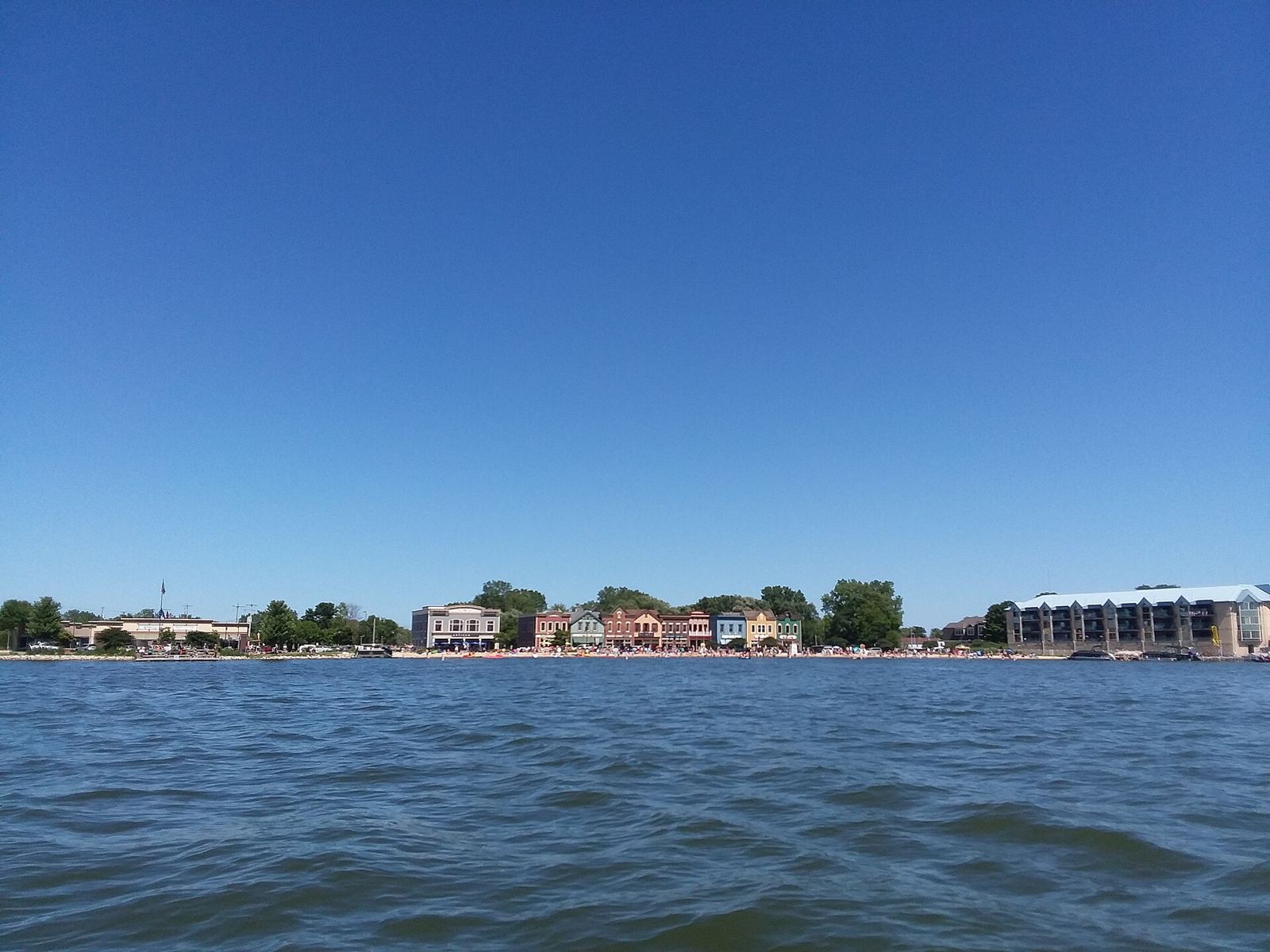 A picture of Pewaukee's Lakefront taken from the lake., Pewaukee, WI